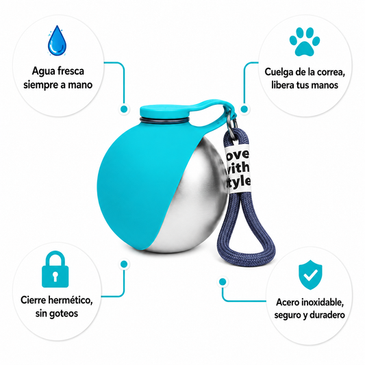 Bebedero Portátil Para Perros 2 en 1